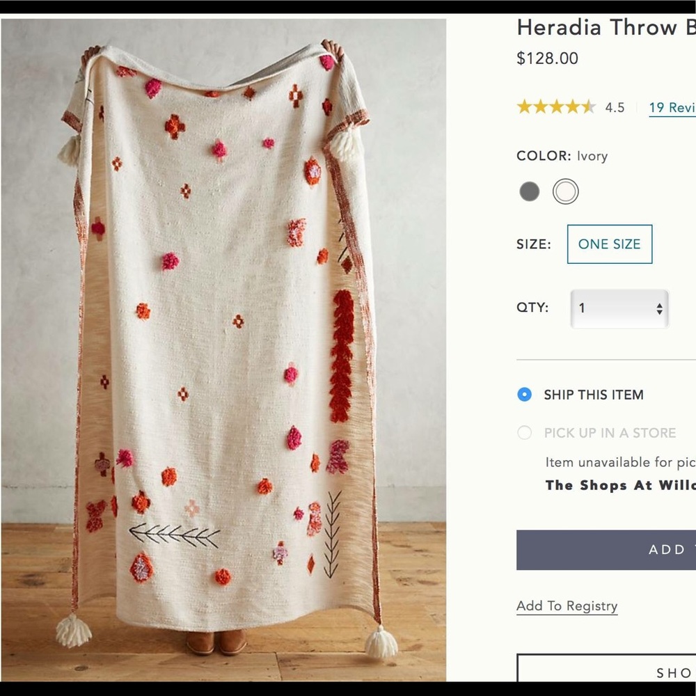Anthropologie blanket